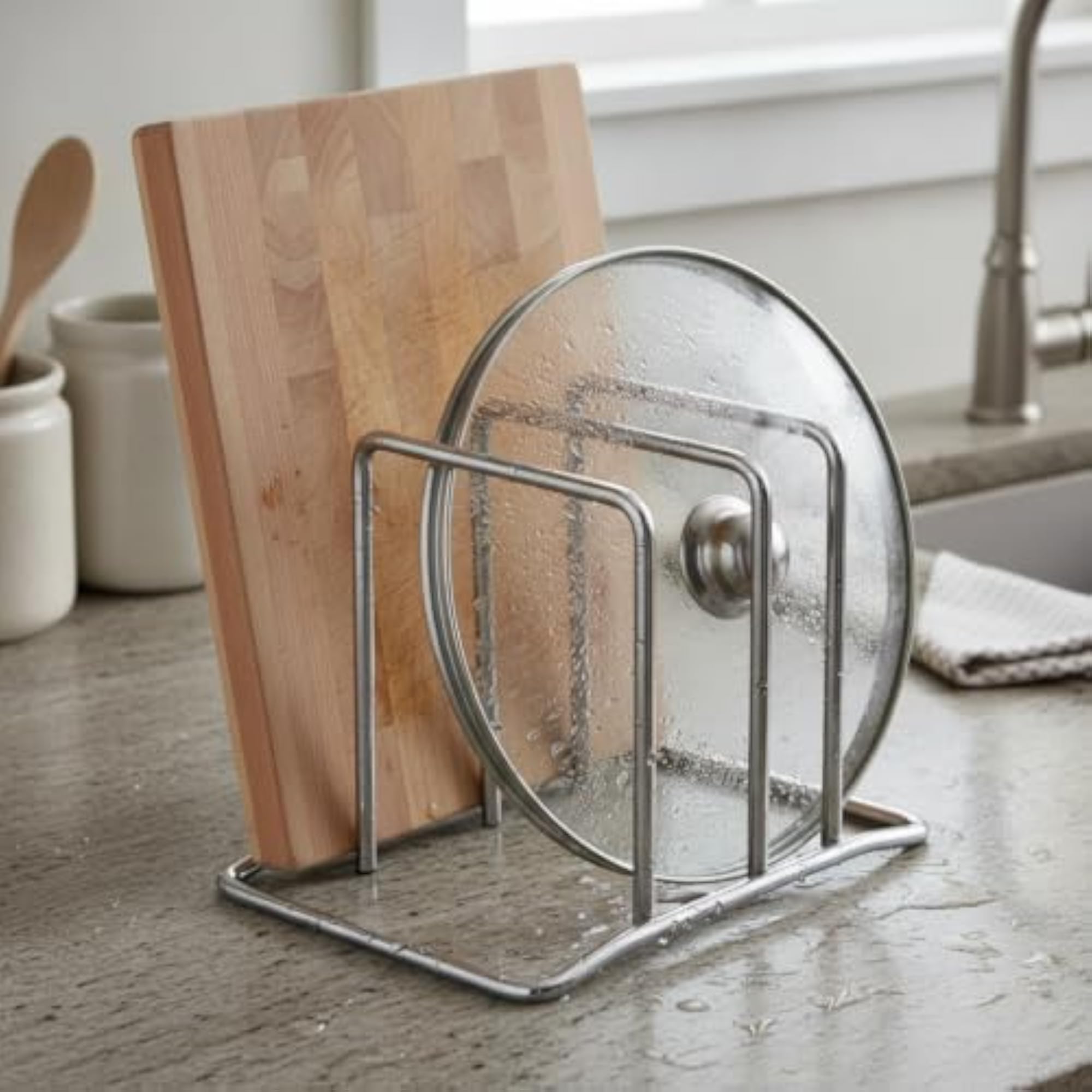 Stainless Steel Lid and Cutting Board Holder